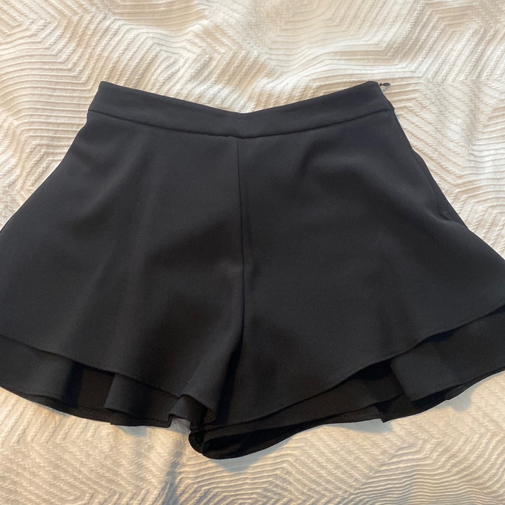 Zara black ruffle shorts